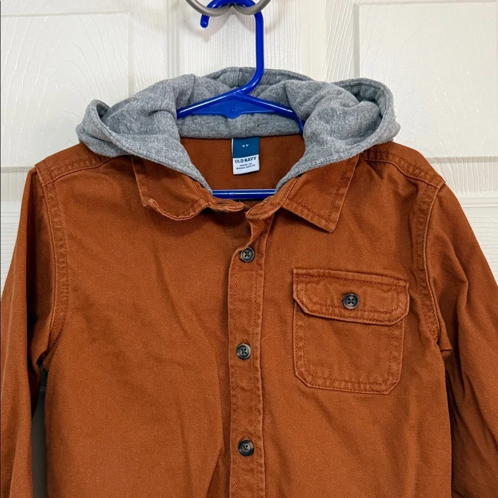 Old Navy Rust Shirt with Gray Hood